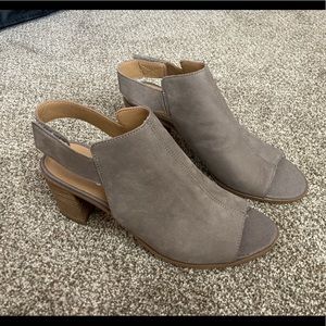Franco Sarto Leather Peep Toe Heeled Booties